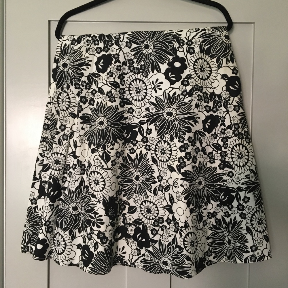 Black & White Floral Skirt